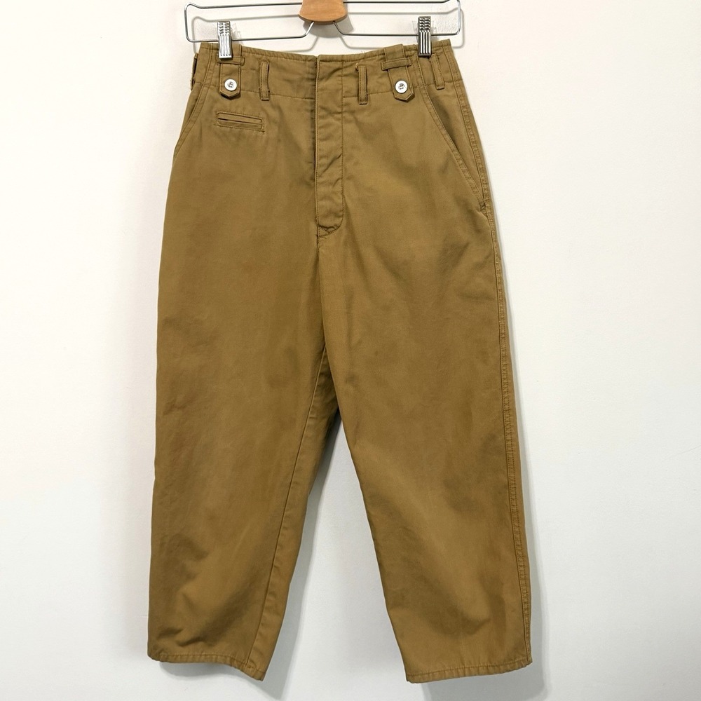 ESprit Pants Womens 5/6‎ High Rise Baggy Tapered Capri Button Fly Brown Y2K FLAW